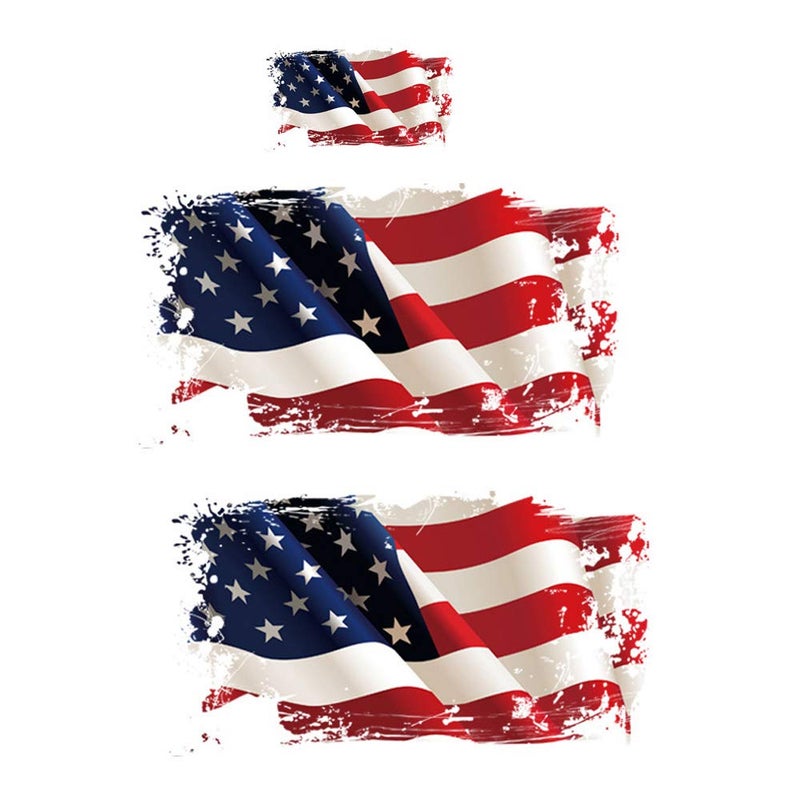 Adonisaon Flag Iron on Patches 3Pcs Heat Transfer Stickers for Jeans T-Shirt Sweatshirt Sweater Caps Backpacks Decorations Women Men Kids Large and Small Decals DIY A-Level Washable Waterproof Patches - Image 1